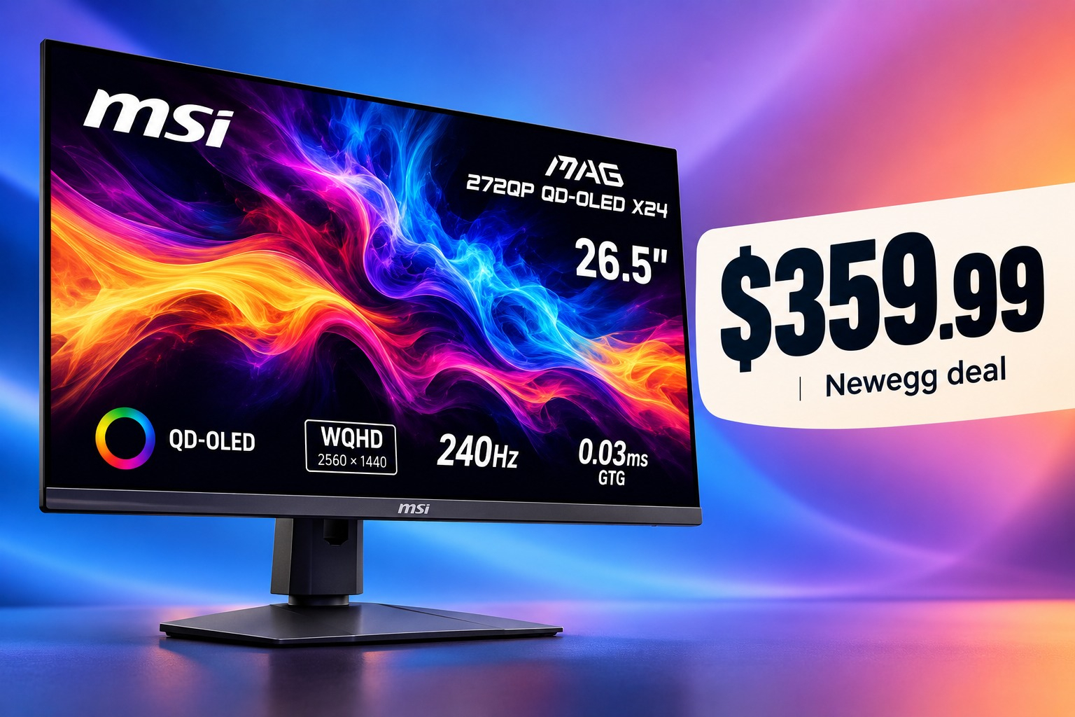 Deal Of The Day: MSI MAG 272QP QD-OLED X24 Drops to $359.99, J