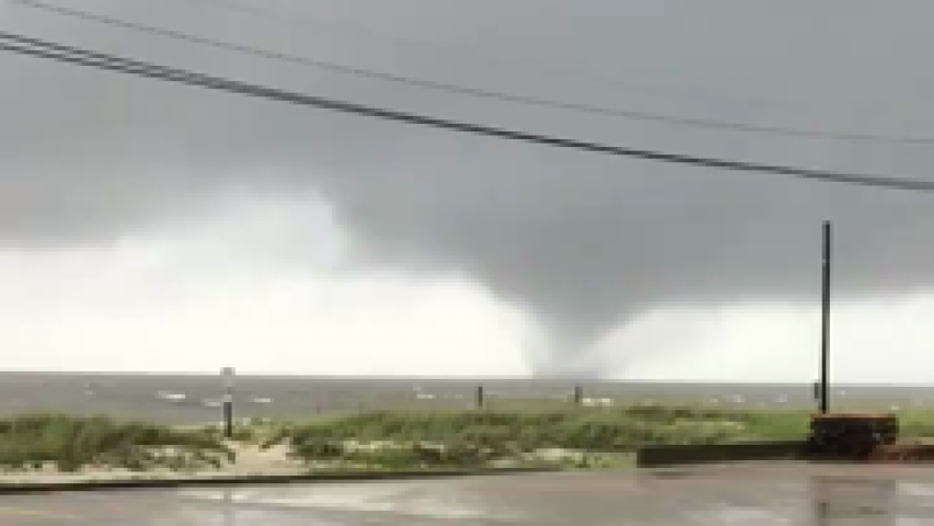A waterspout filmed off Biloxi, Mississippi