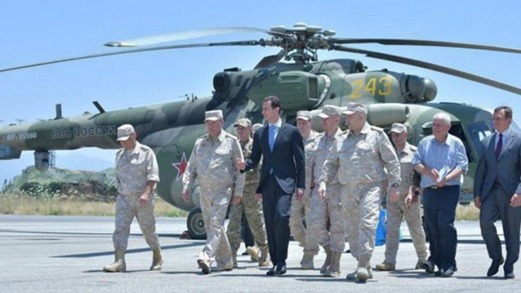 Syrian President Bashar al-Assad visits air base in western Syria