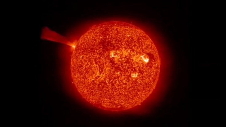 Huge solar eruption captured by satellite