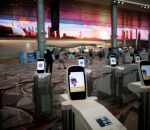 Automated immigration control gates are seen at Changi airport's Terminal 4 in Singapore April 30, 2018. 
